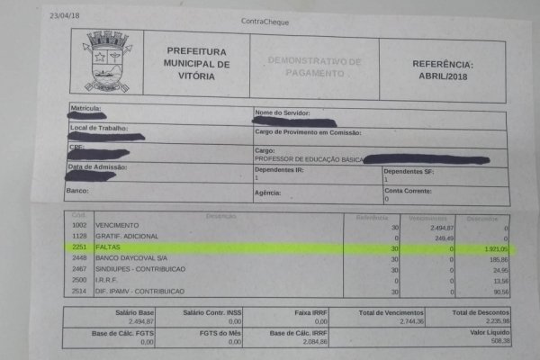 Contracheque professor