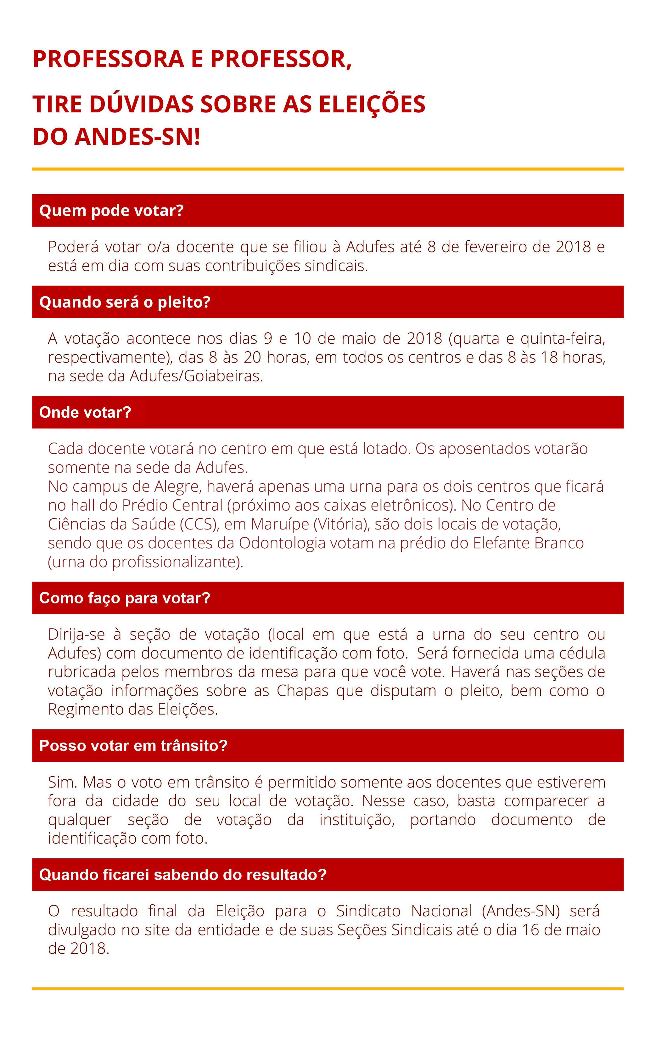 tira duvidas eleições andes